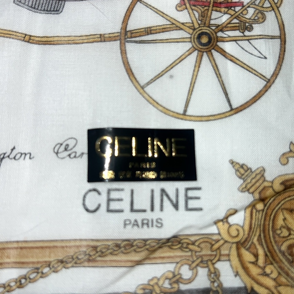 CELINE scarf square horse and carriages and chariots - Picture 6 of 17